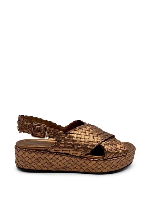 PONS QUINTANA Forli woven crossover sandals Gold 9806000FORLI