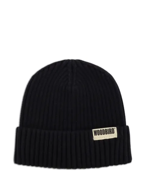 Woodbird ribbed-knit Yeti beanie hat Black 253600401