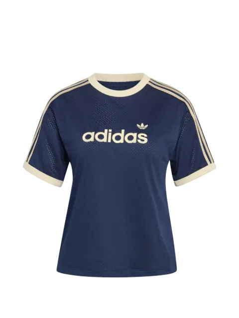 adidas logo-print mesh T-shirt Blue KS9841