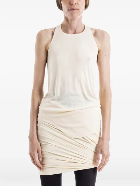 Rick Owens asymmetric-hem round-neck tank top Neutrals LI01F7101