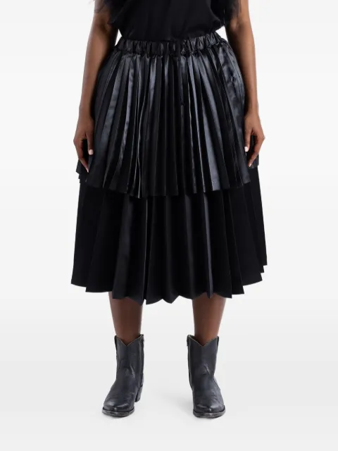 Black Comme Des Garçons pleated midi skirt Black 1QS006