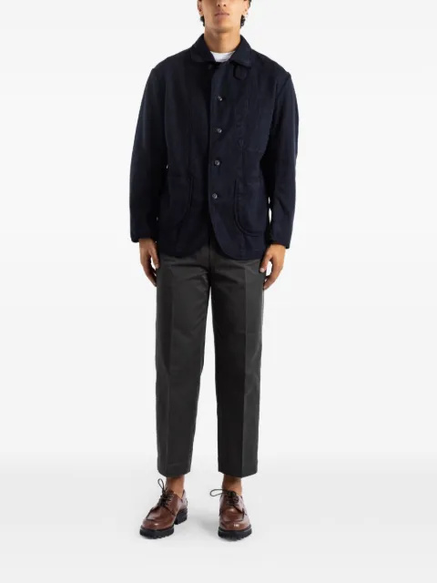 Momotaro Westpoint pleated cropped trousers Black MMPT6007
