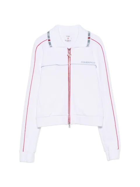 Casablanca logo-embroidered piped track jacket White WPF26JTP52301
