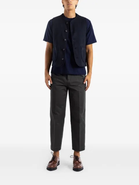 Momotaro yarn-dyed short-sleeve T-shirt Blue MXTS1040