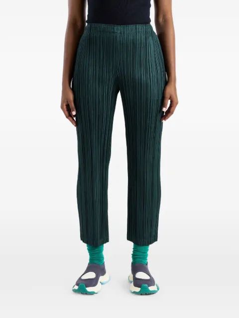 Pleats Please Issey Miyake Thicker Bottoms 2 plissé trousers Green PP66JF381