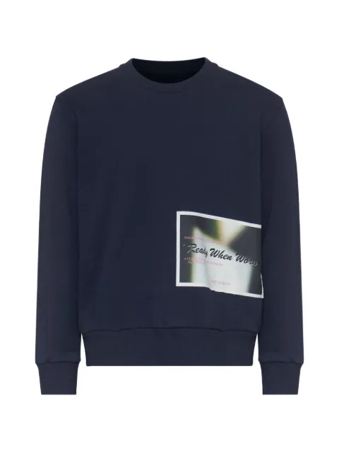MM6 Maison Margiela patch cotton sweatshirt Blue SH0GU0051M25014