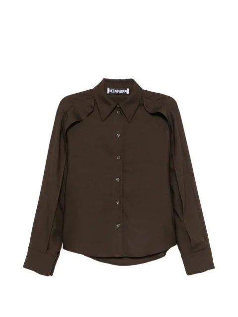 Frenken ruffled-trim long-sleeve shirt Brown 264100