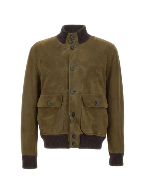VOLFAGLI San Severo Buccio suede bomber jacket Green SANSEVEROBUCCIO