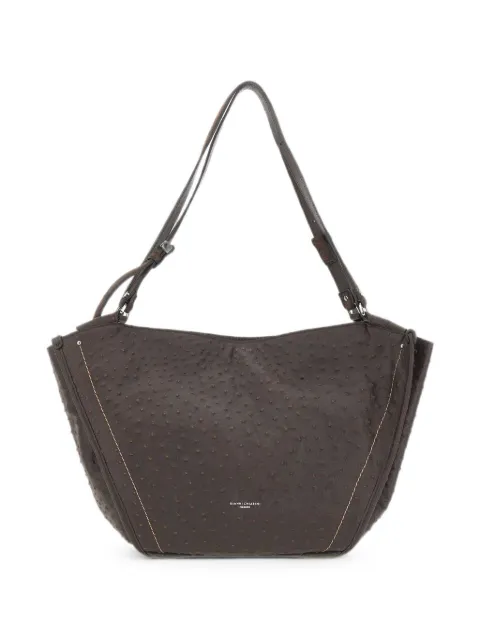 GIANNI CHIARINI Bloom ostrich-effect leather shoulder bag Brown BS12737STEMUNERO