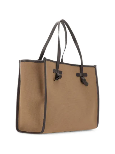 MARCELLA CLUB Marcella leather-trimmed tote bag Neutrals BS6850COMMCNVSE