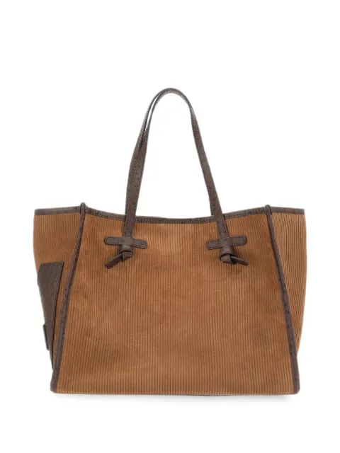 MARCELLA CLUB large Marcella ribbed suede shoulder bag Neutrals BS12470TMBYCOGNAC