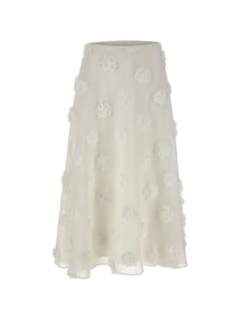 HERSKIND floral-appliqué organza skirt Neutrals 5986278002