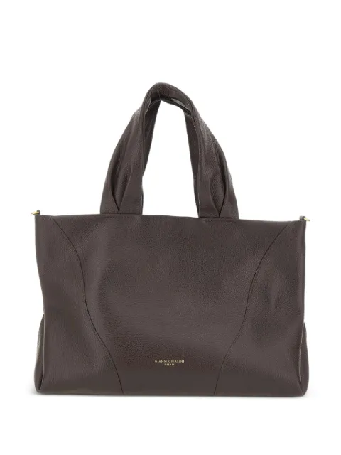 GIANNI CHIARINI Suria grained-leather tote bag Brown BS12502GRNESPRESSO