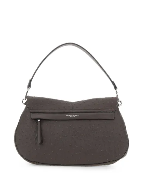 GIANNI CHIARINI medium Helena Round ostrich-effect shoulder bag Brown BS12659STEMU