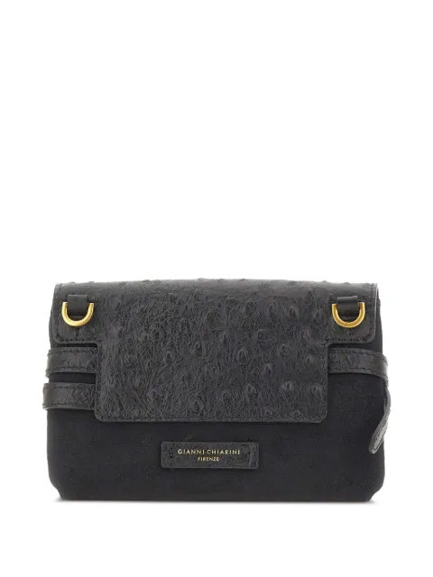 GIANNI CHIARINI Belty ostrich-effect mini bag Black BS12545CMSTEMU