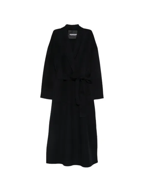 Frenken belted shawl-collar coat Black 264911