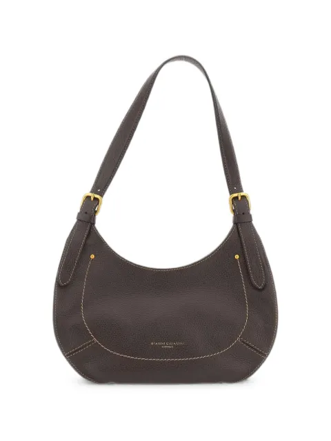 GIANNI CHIARINI Gabry hammered leather shoulder bag Brown BS12250GRNESPRESSO