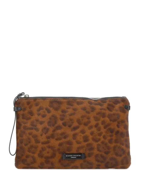 GIANNI CHIARINI Hermy animalier-print clutch bag Brown BS3905CAVINT