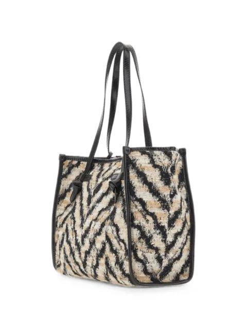 MARCELLA CLUB Marcella zebra-print jacquard shoulder bag Black BS849ZEBRA