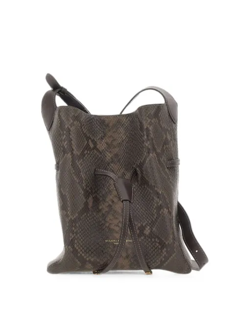 GIANNI CHIARINI Sienna python-print leather shoulder bag Brown BS12596PTYESPRESSO