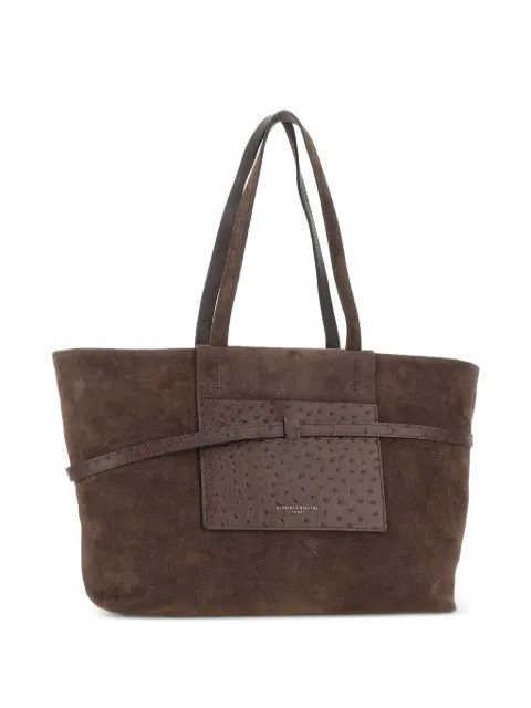 GIANNI CHIARINI Belty ostrich-effect suede shoulder bag Brown BS12696CMSTEMU