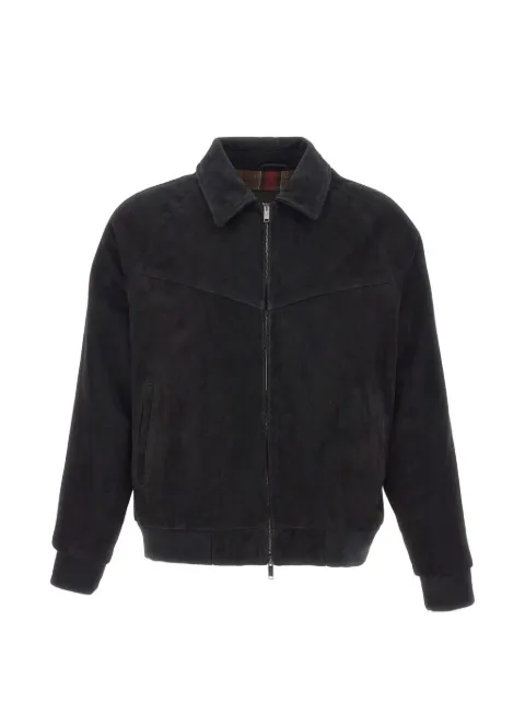 VOLFAGLI Pantheon Buccio suede bomber jacket Black PANTHEONBUCCIONERO
