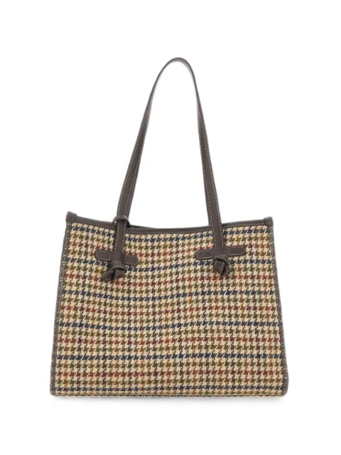 MARCELLA CLUB medium Marcella houndstooth tote bag Neutrals BS12479MNSH