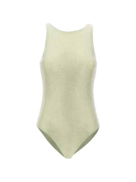 TWENTY FOURHAITCH Lime Lamu rhinestone-embellished bodysuit Green A0088LIM