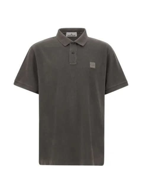 Stone Island logo-patch cotton-piqué polo shirt Grey L1S1522002SCS0067