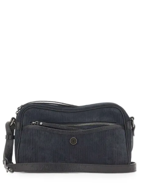GIANNI CHIARINI Cora ribbed suede shoulder bag Blue BS12555CMCNTNOTTURNO