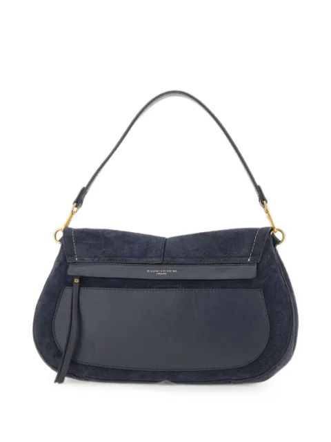 GIANNI CHIARINI large Helena Round suede tote bag Blue BS12619CMPL