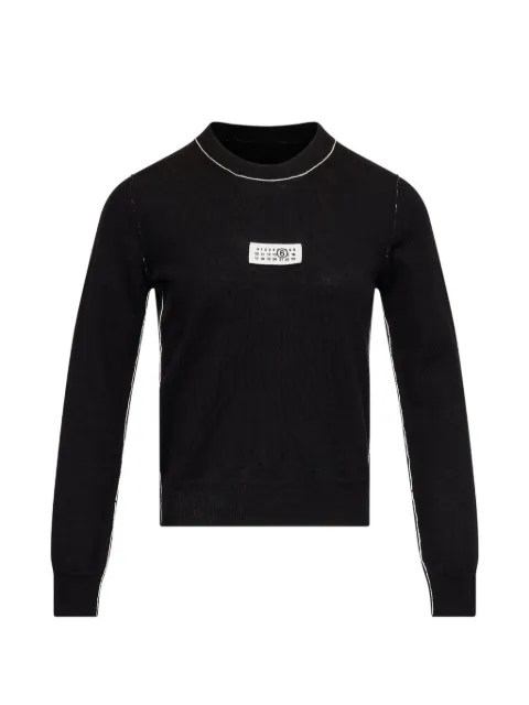 MM6 Maison Margiela contrast-trimmed wool blend knit jumper Black S52HL0066M13037