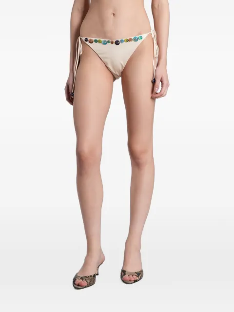 SIEDRES embellished side-tie bikini bottoms Neutrals WSS26BW30