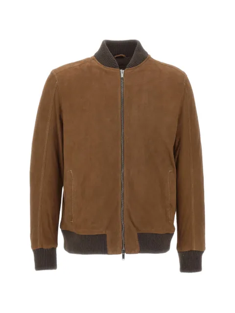 VOLFAGLI Libertà Camoscio bomber leather jacket Brown LIBERTACAMOSCIO