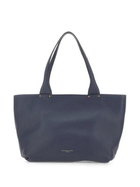 GIANNI CHIARINI Barbara hammered leather tote bag Blue BS12356GRNNAVY