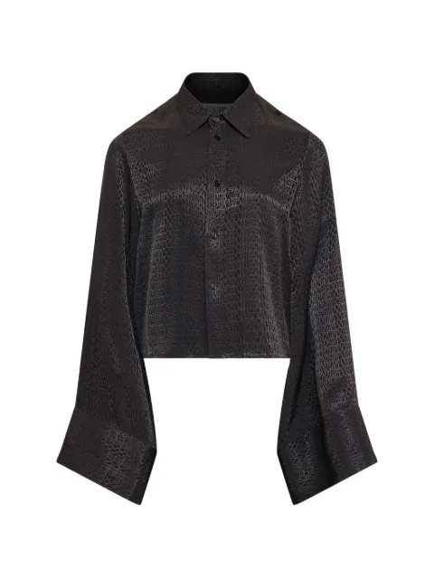 MM6 Maison Margiela viscose blend jacquard shirt Black S52DT0044M36007