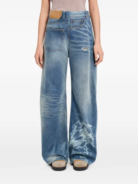 MM6 Maison Margiela distressed wide-leg jeans Blue S52LA0243M30054