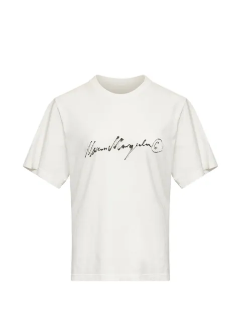 MM6 Maison Margiela overdyed handwritten-print T-shirt White S52GC0368M20258101