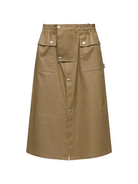 MM6 Maison Margiela drawstring coated cotton midi skirt Green S52ME0034M36001