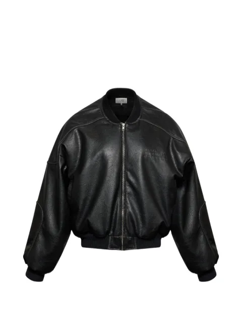 MM6 Maison Margiela faux leather jacket with rib-knit trim Black S52AM0358M35455