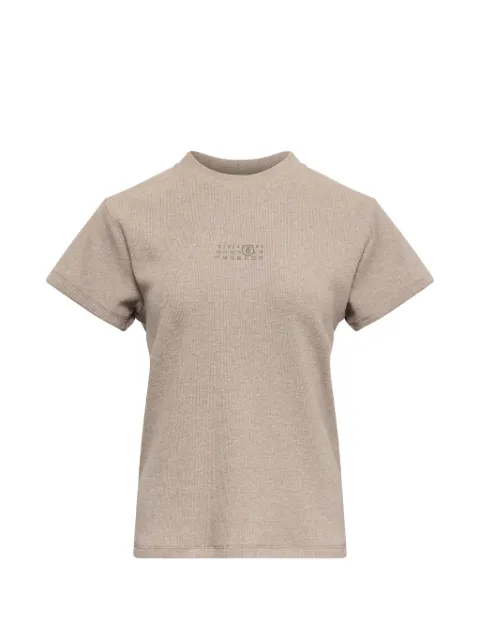 MM6 Maison Margiela wool-blend rib-jersey T-shirt Neutrals S52GC0374M20122