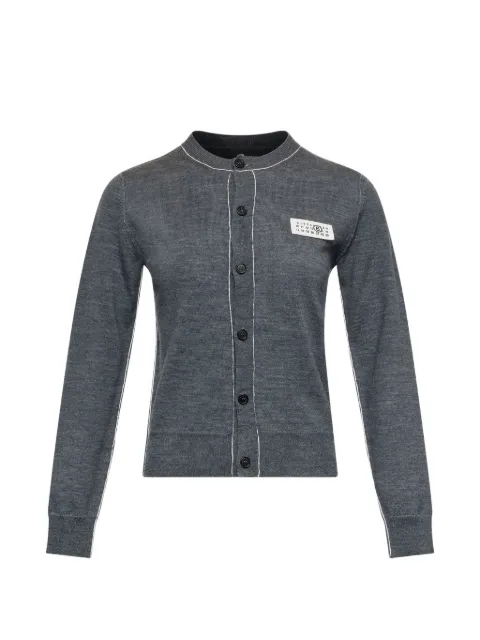 MM6 Maison Margiela button-front wool-blend knit cardigan Grey S52HP0044M13037