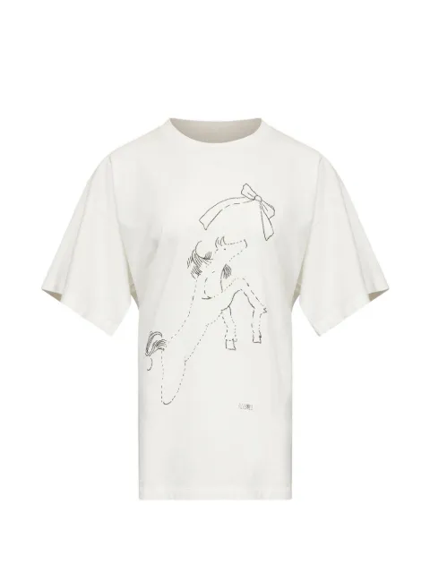 MM6 Maison Margiela horse print cotton T-shirt White S52GC0372M20050