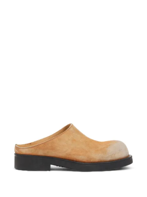 MM6 Maison Margiela Biker washed-suede mules Neutrals S59WX0088P7812