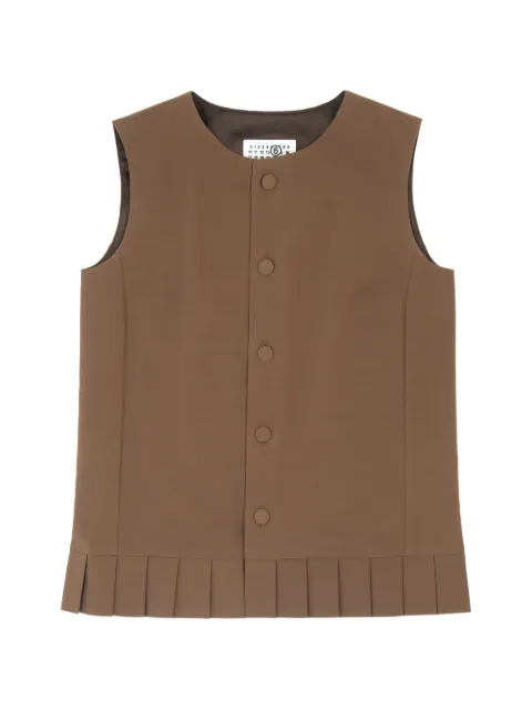 MM6 Maison Margiela pleated wool blend sleeveless top Brown S52NC0359M35436