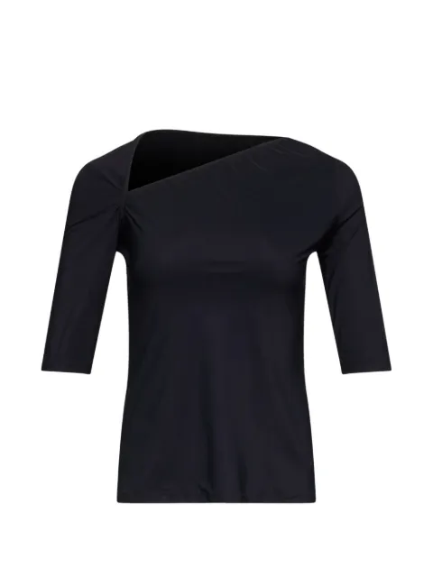 MM6 Maison Margiela asymmetric jersey top Black S52NC0361S20518