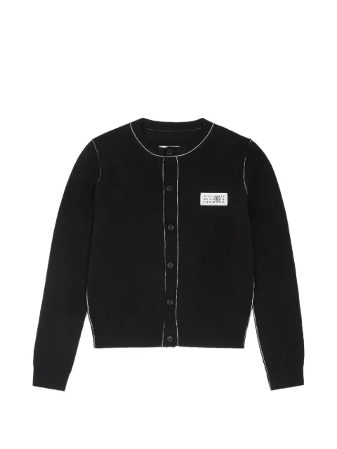 MM6 Maison Margiela button-front wool blend knit cardigan Black S52HP0044M13037
