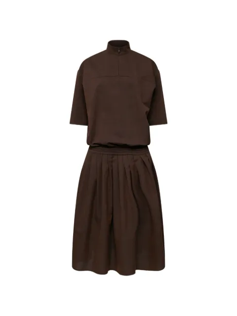 MM6 Maison Margiela wool shirting shirt-dress Brown S52DG0044M36006