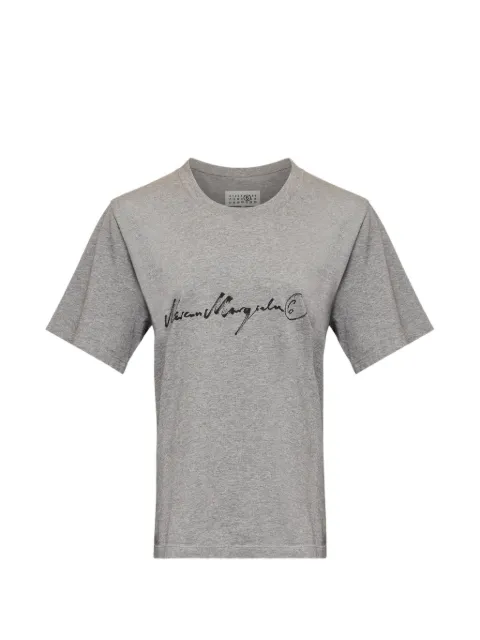 MM6 Maison Margiela handwritten-print cotton jersey T-shirt Grey S52GC0368M20170