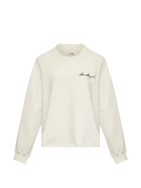 MM6 Maison Margiela handwritten-print sweatshirt Neutrals S52GU0260M25025